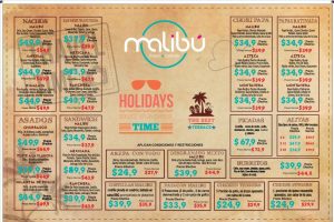MENU MALIBU 2025